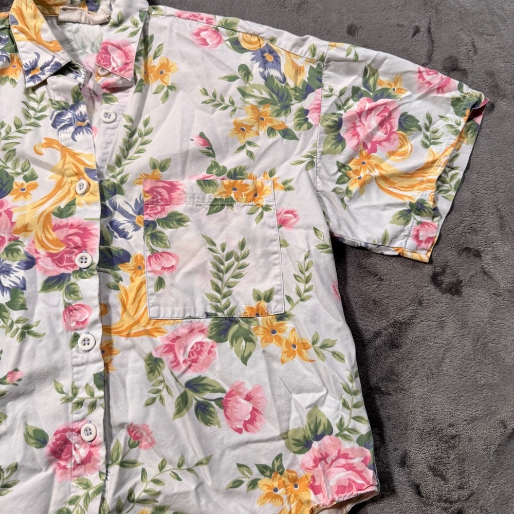 Vintage Bechamel Shirt - Floral Short Sleeve Button-Up - Size Small - Picture 6 of 9